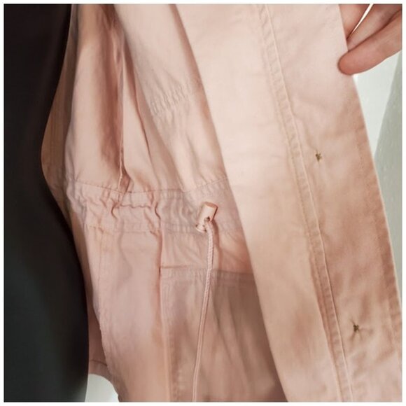 St. John's Bay Pink Lightweight Button Closure 4-Pocket Anorak Jacket Size PM - Picture 6 of 11